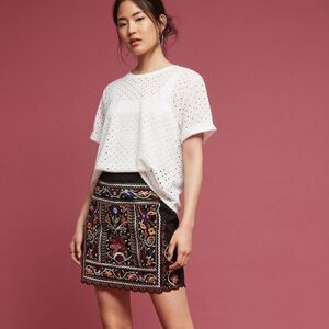 ANTHROPOLOGIE POSTMARK Chantal Lace Top White Women’s Size Medium